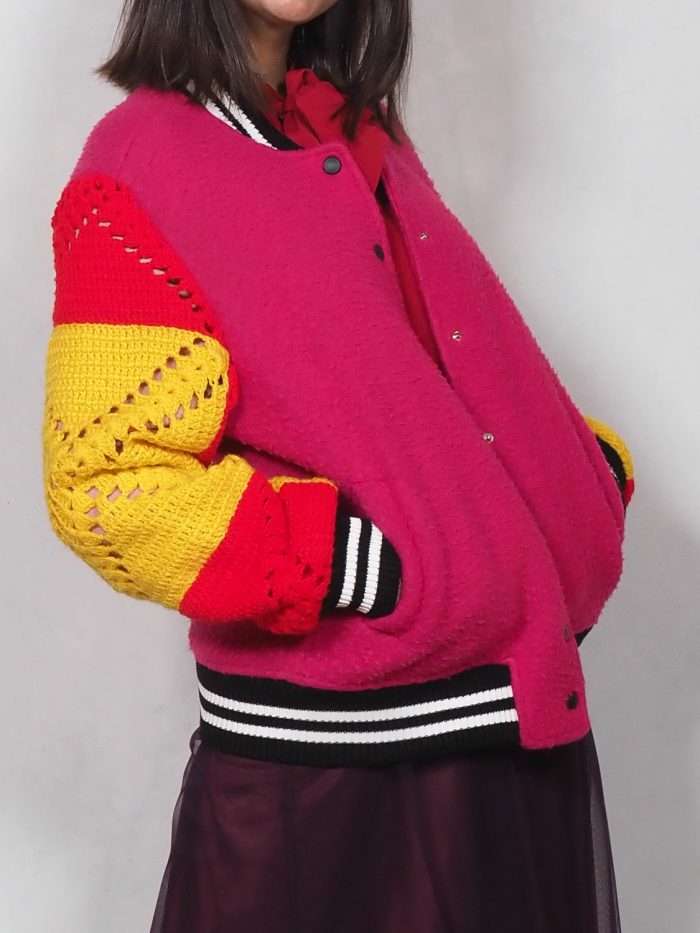 Bomber Con Maniche Crochet