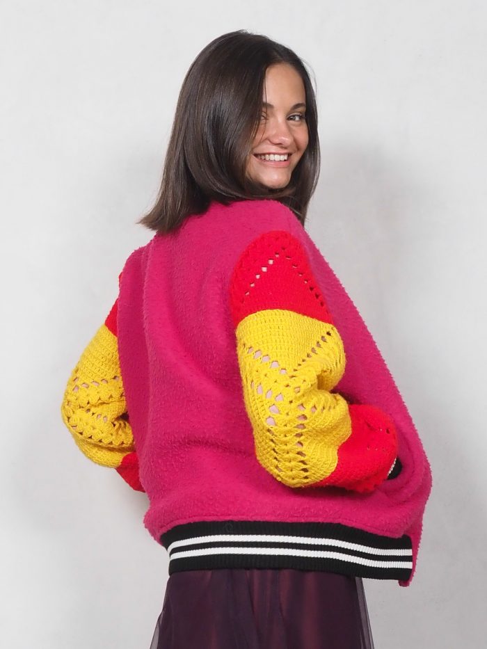 Bomber Con Maniche Crochet