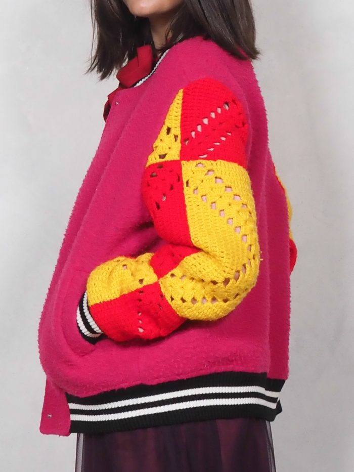 Bomber Con Maniche Crochet