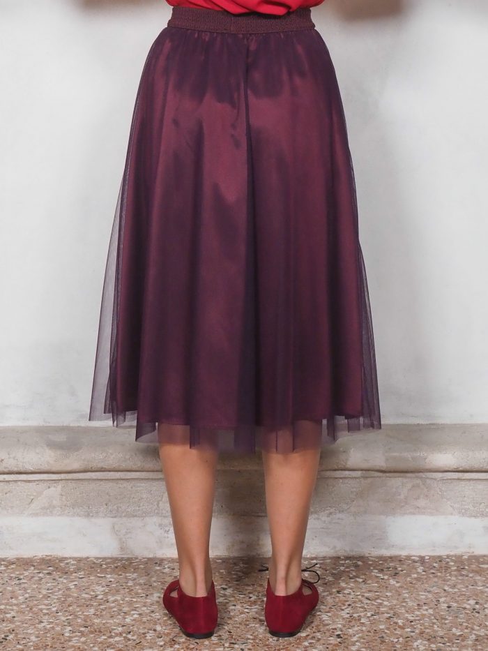 Gonna Midi in Tulle Mosto
