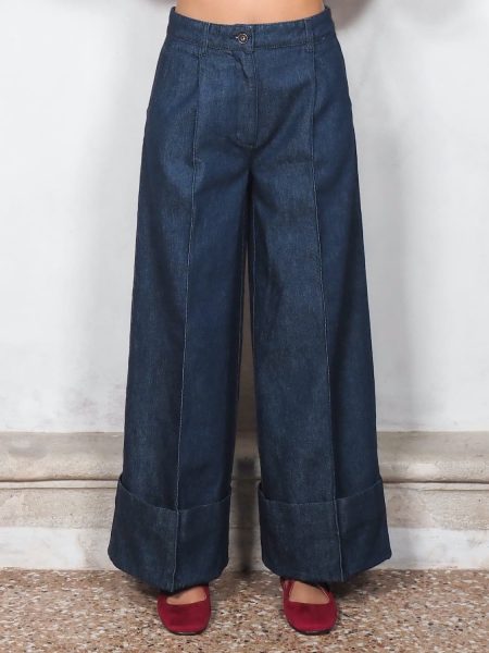 Jeans Culotte con Balza Alta