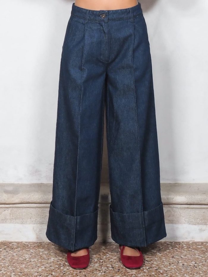 Jeans Culotte con Balza Alta