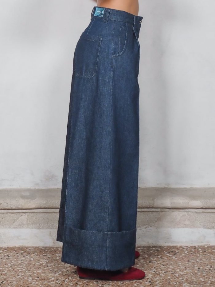 Jeans Culotte con Balza Alta