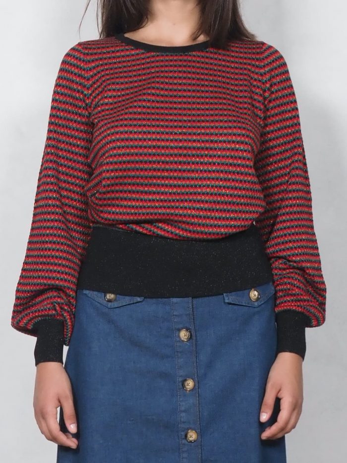 Maglia Carbaret Con Manica  a Sbuffo