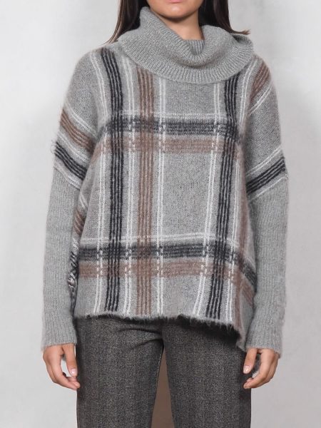 Maglione Collo Alto Check