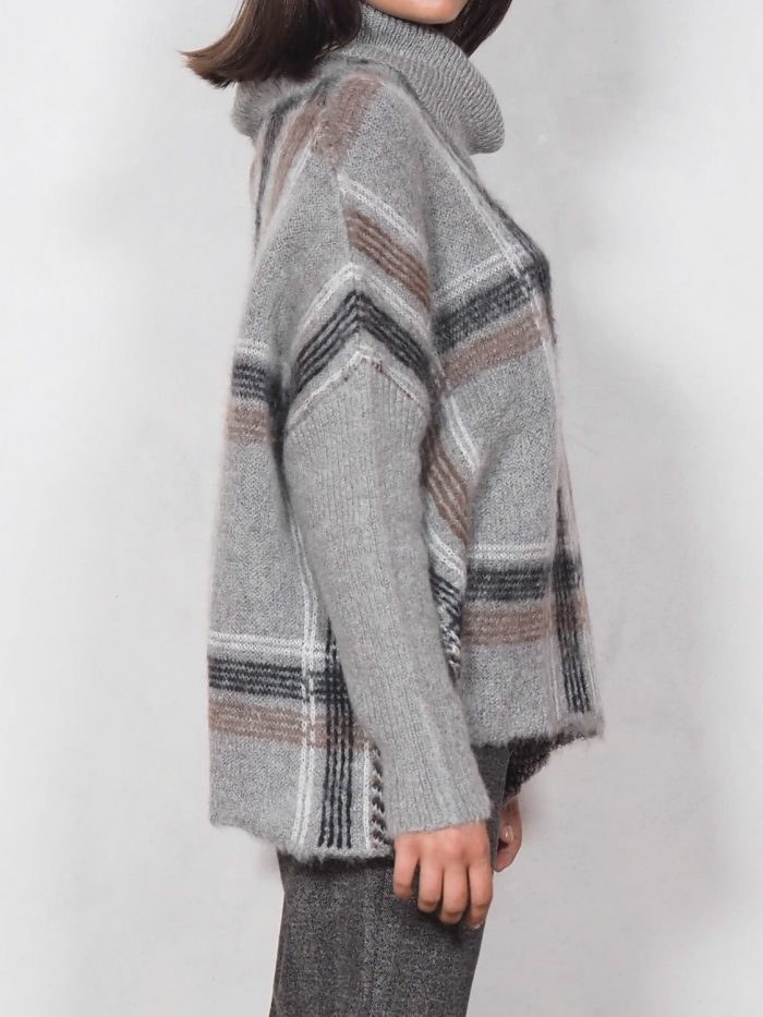 Maglione Collo Alto Check