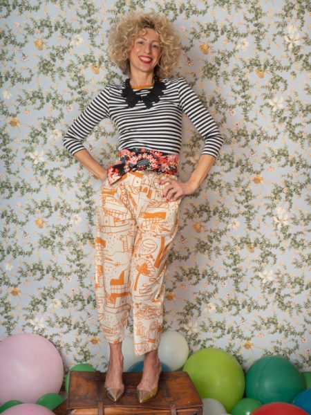 Pantalone in cotone stampato - Ottod'Ame
