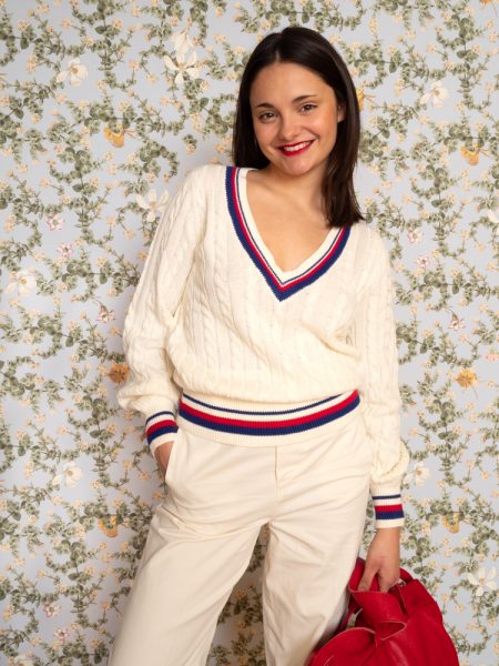 Maglia a v con trecce saint malo - King Louie