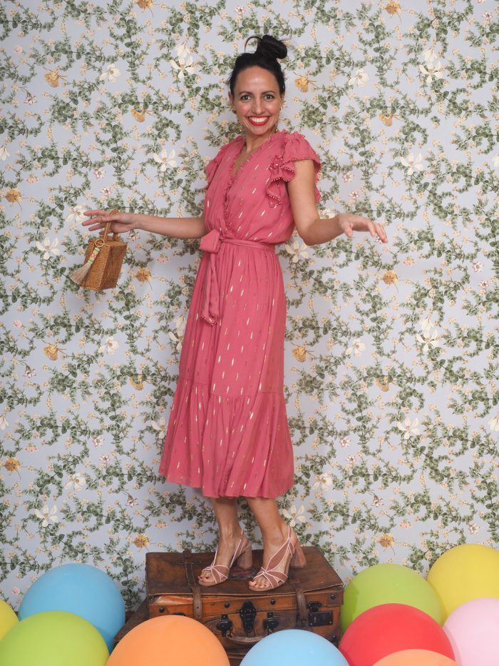 Abito in chiffon con gocce dorate - Suncoo