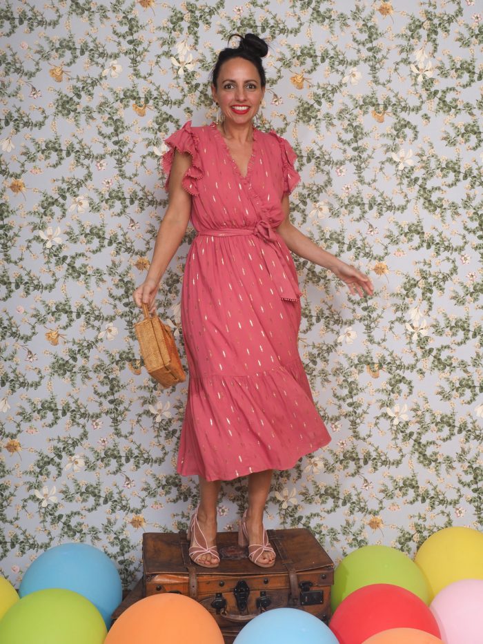 Abito in chiffon con gocce dorate - Suncoo