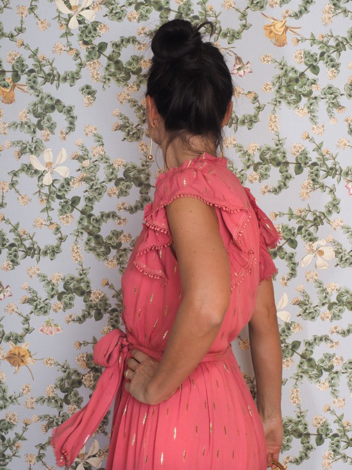 Abito in chiffon con gocce dorate - Suncoo