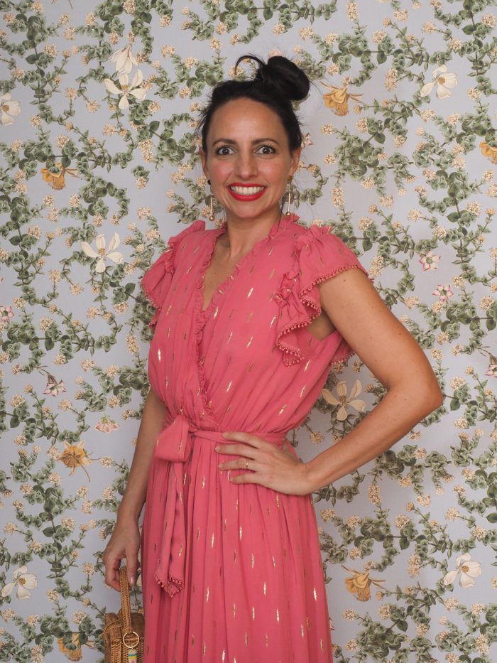 Abito in chiffon con gocce dorate - Suncoo