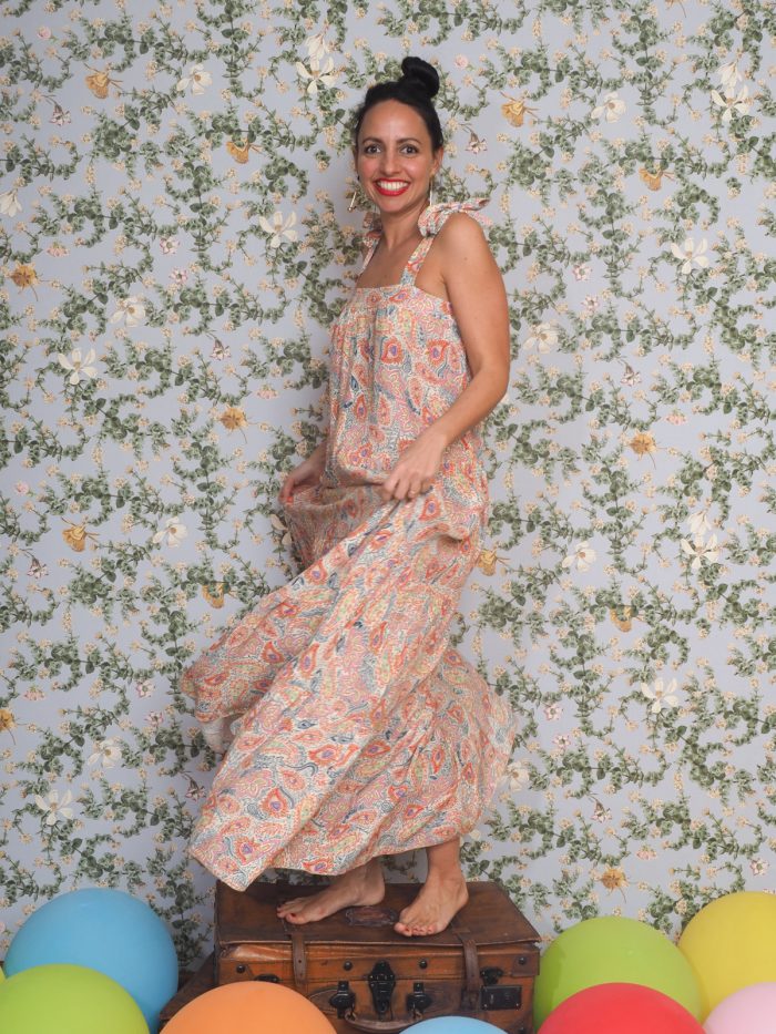 Abito lungo in fantasia paisley - Frnch