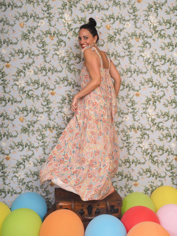 Abito lungo in fantasia paisley - Frnch