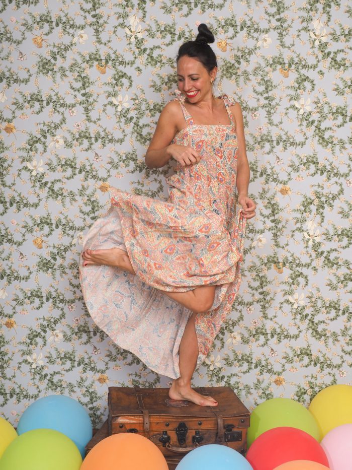 Abito lungo in fantasia paisley - Frnch