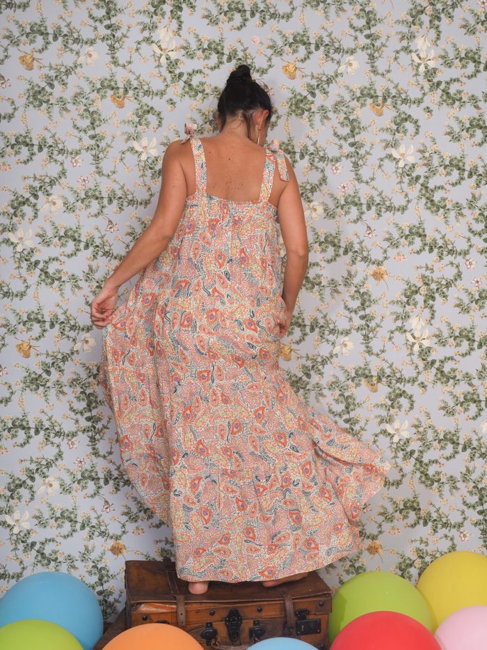 Abito lungo in fantasia paisley - Frnch