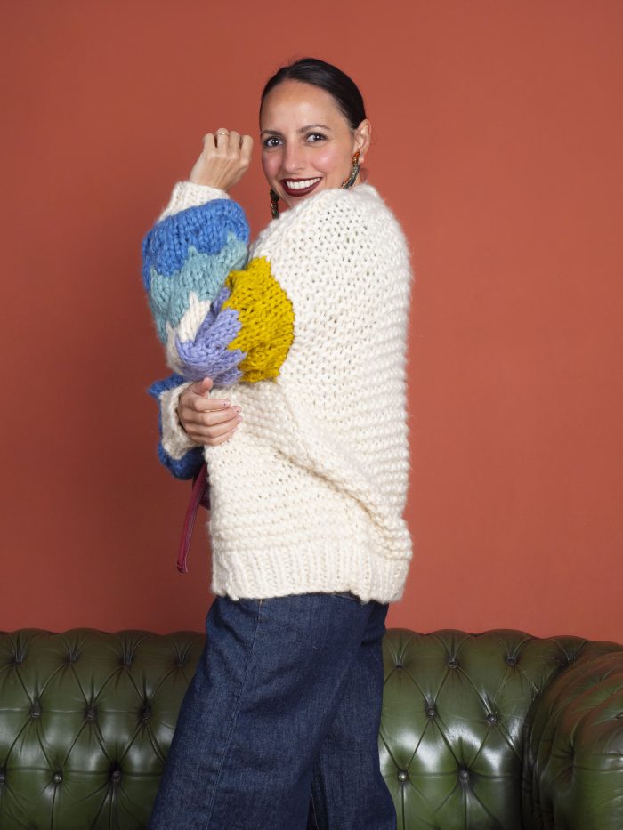 Giacca Tricot con Manica a Colori - Frnch