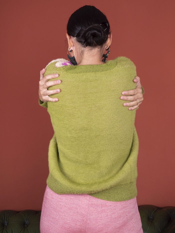 Maglione a Girocollo con Fiorelloni - Frnch