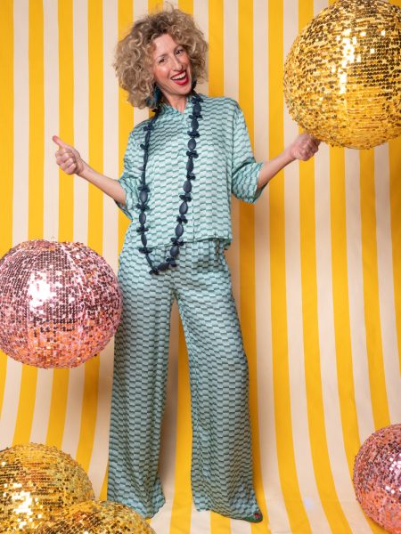 Pantalone Fluido A Quadri - Ottod'Ame