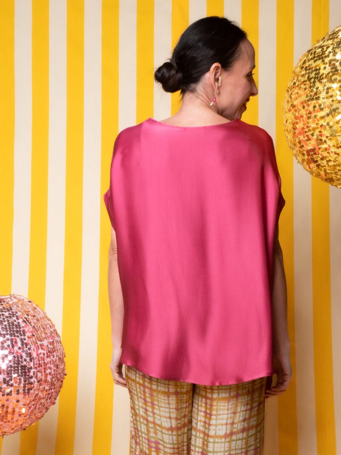 Camicia Fluida a Manica Corta Scollo Barchetta - Ottod'Ame