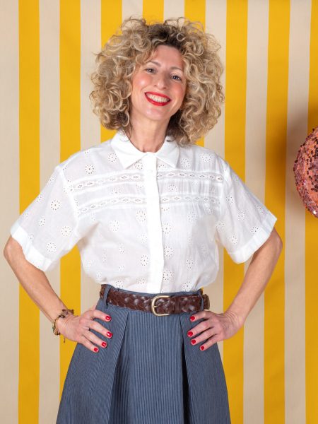 Camicia Ricamata Manica Corta - Frnch
