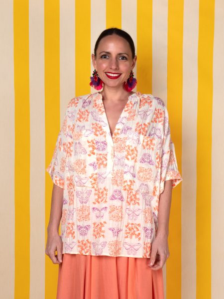 Camicia A Manica Corta Con  Farfalle - Frnch