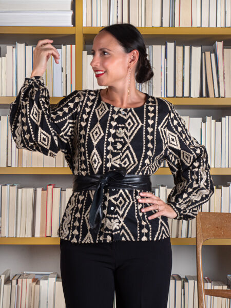 Camicia Con Ricamo Lurex - Meisie