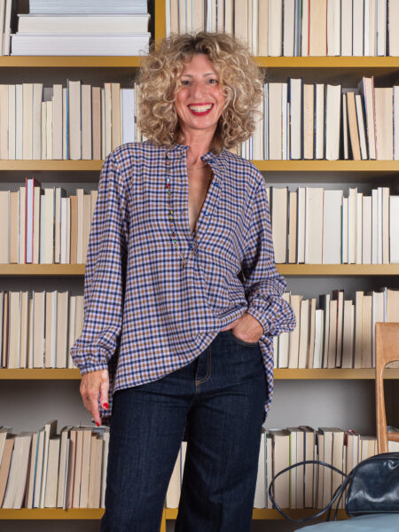 Blusa A Quadretti Con Manica A Sbuffo - Niū