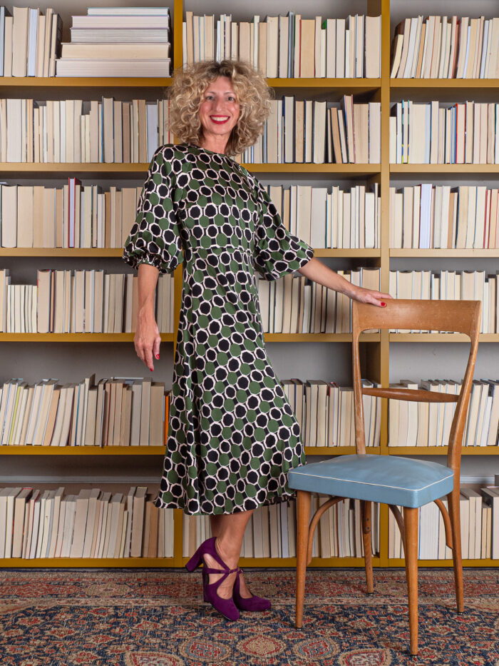 Abito Drape In Fantasia Geometrica - Traffic People