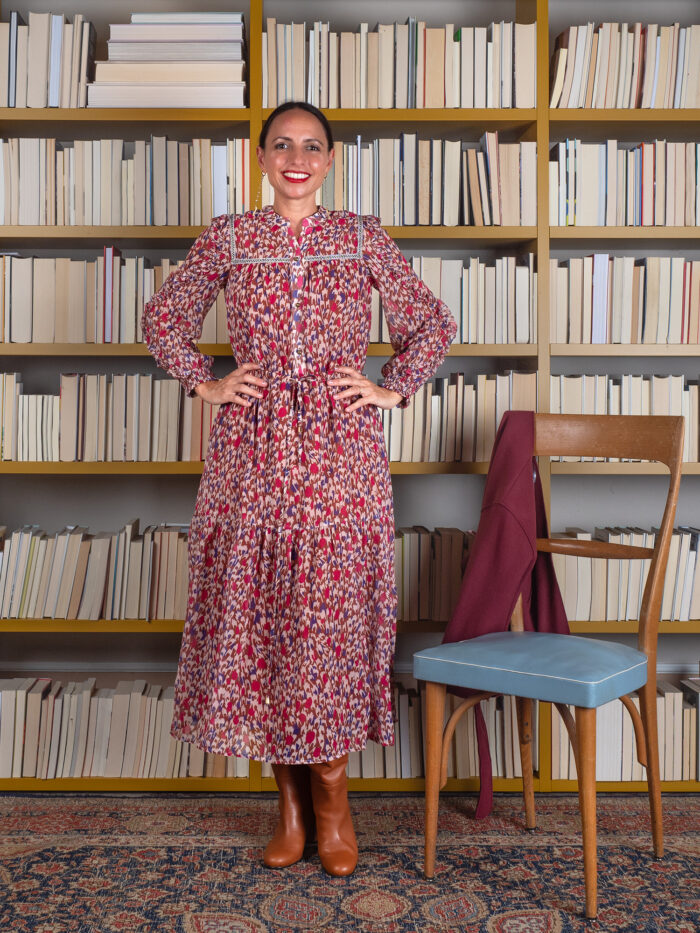 Abito In Chiffon Stampato - Meisie