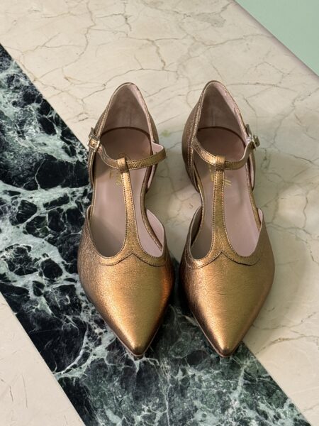 SCARPA BASSA MELODY IN LAMINATO BRONZO - CHEVILLE