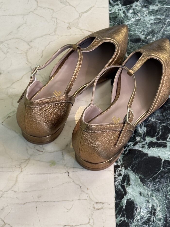 SCARPA BASSA MELODY IN LAMINATO BRONZO - CHEVILLE