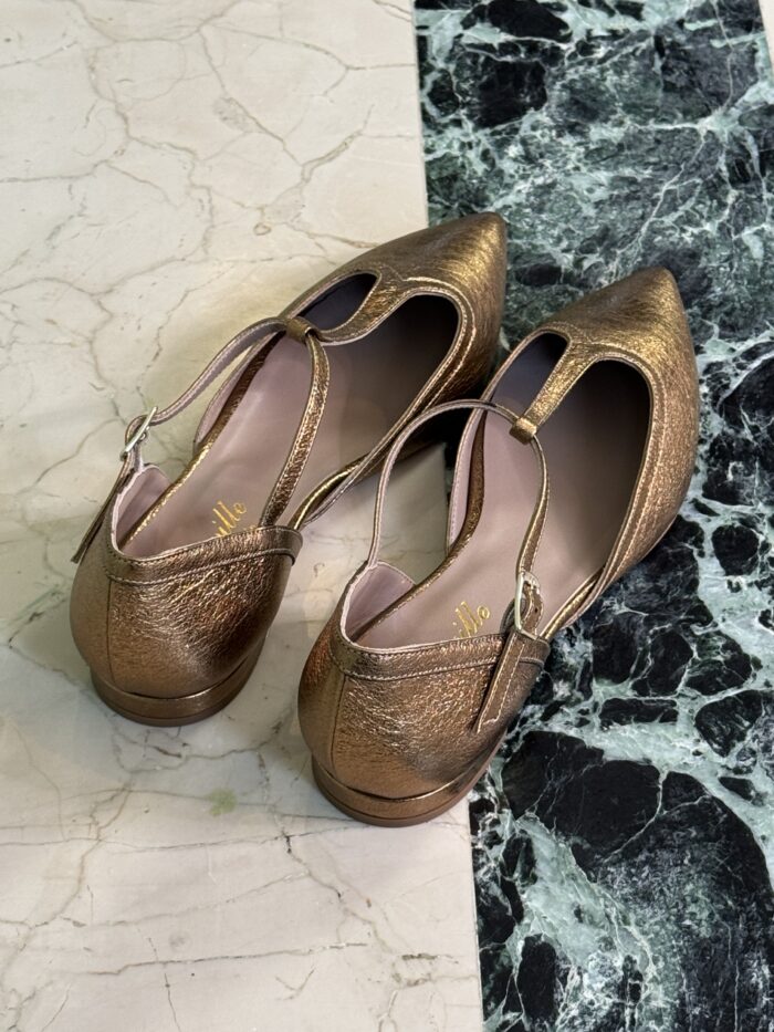 SCARPA BASSA MELODY IN LAMINATO BRONZO - CHEVILLE