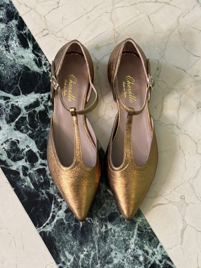 SCARPA BASSA MELODY IN LAMINATO BRONZO - CHEVILLE