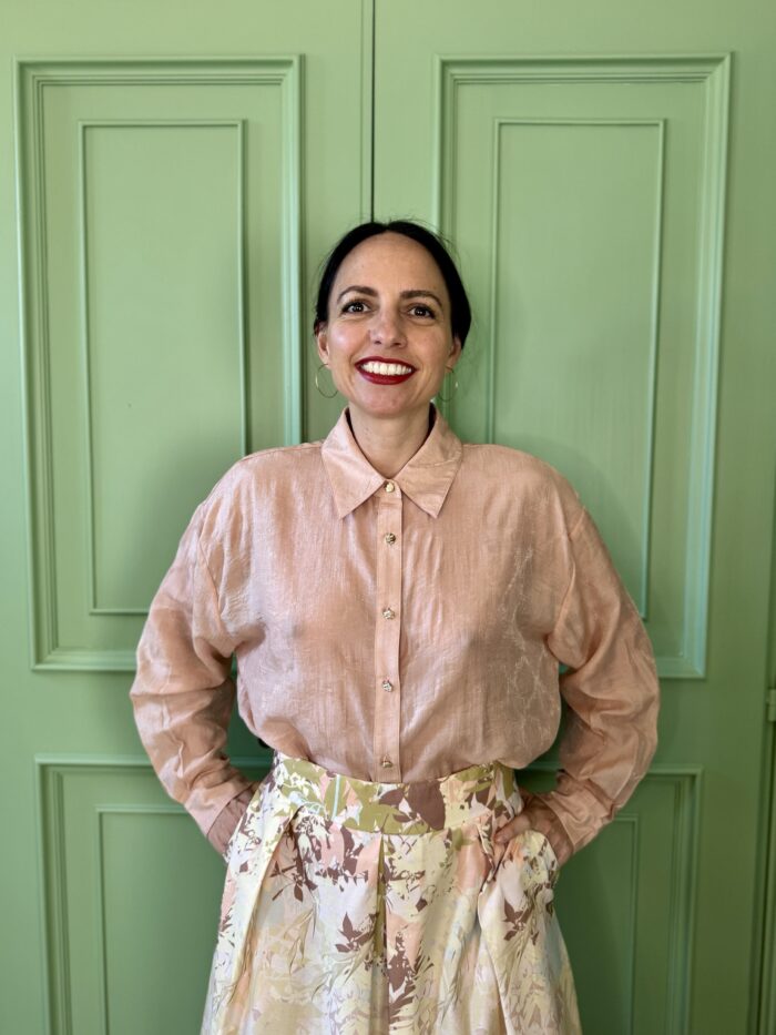 Camicia  Rosa Con Riflessi Oro A Manica Lunga - Suncoo