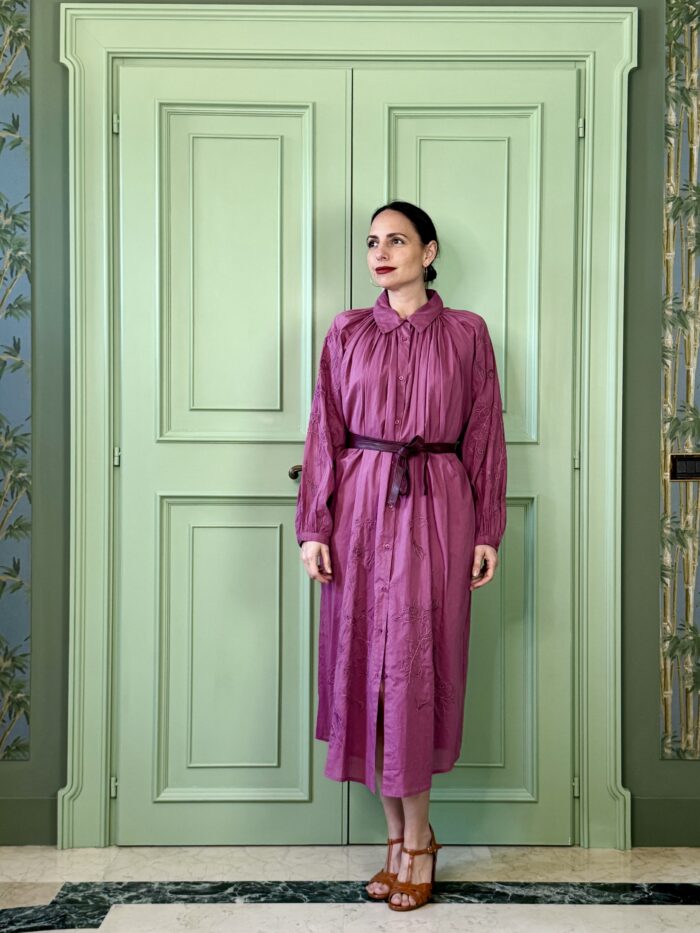 Abito Midi In Cotone Ricamato - Dixie