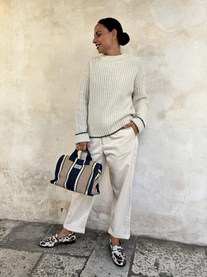PANTALONE BASICO IN COTONE CHINO - INDI & COLD