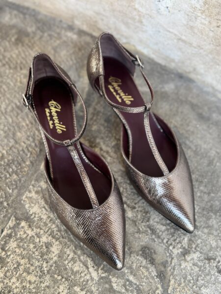 SCARPA  ISA IN LAMINATO STAMPATO- CHEVILLE