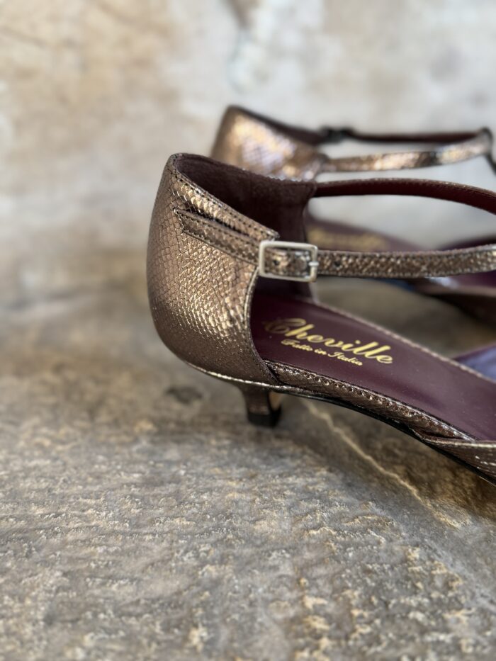 SCARPA  ISA IN LAMINATO STAMPATO- CHEVILLE
