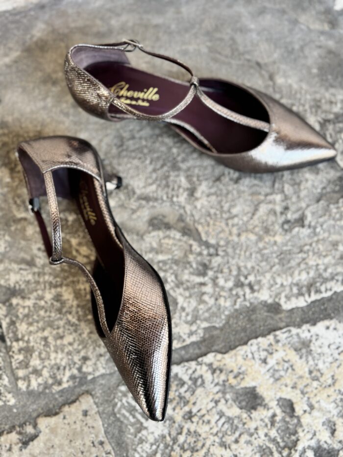 SCARPA  ISA IN LAMINATO STAMPATO- CHEVILLE