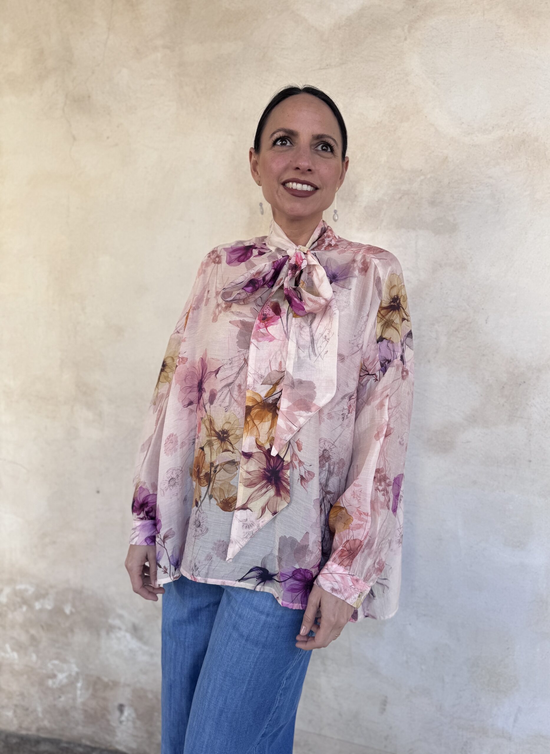 CAMICIA A FIORI CON FIOCCO - DIXIE CAMICIA A FIORI CON FIOCCO - DIXIE