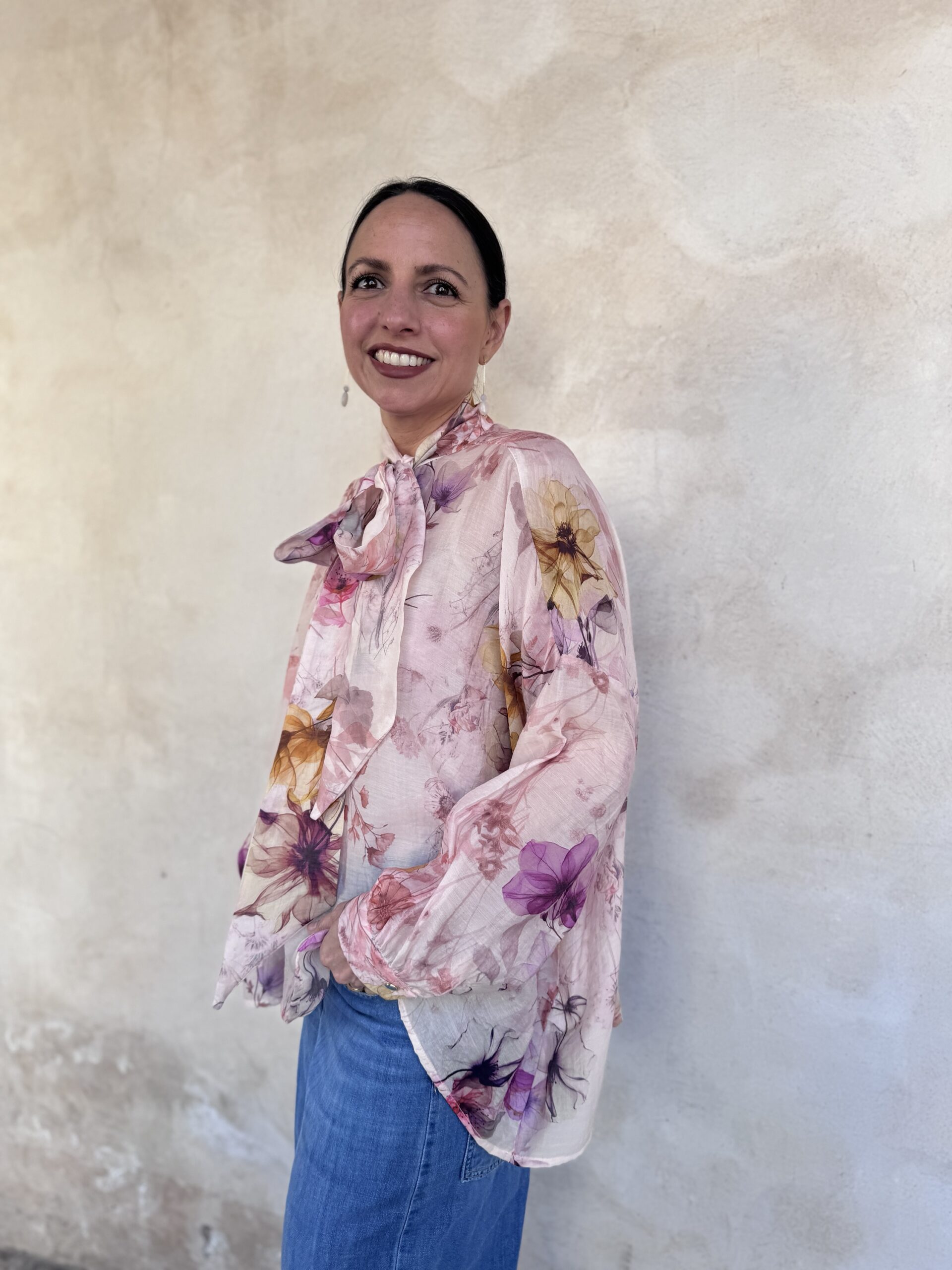 CAMICIA A FIORI CON FIOCCO - DIXIE CAMICIA A FIORI CON FIOCCO - DIXIE