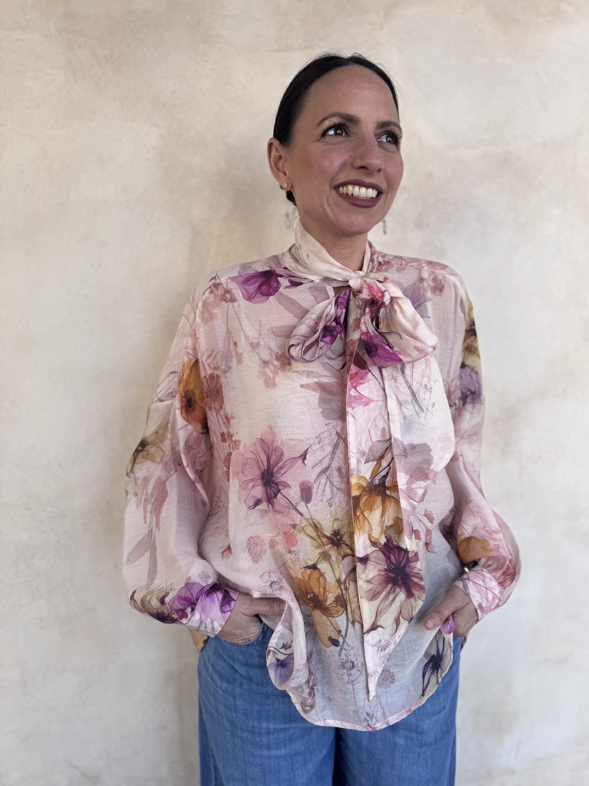 CAMICIA A FIORI CON FIOCCO - DIXIE CAMICIA A FIORI CON FIOCCO - DIXIE