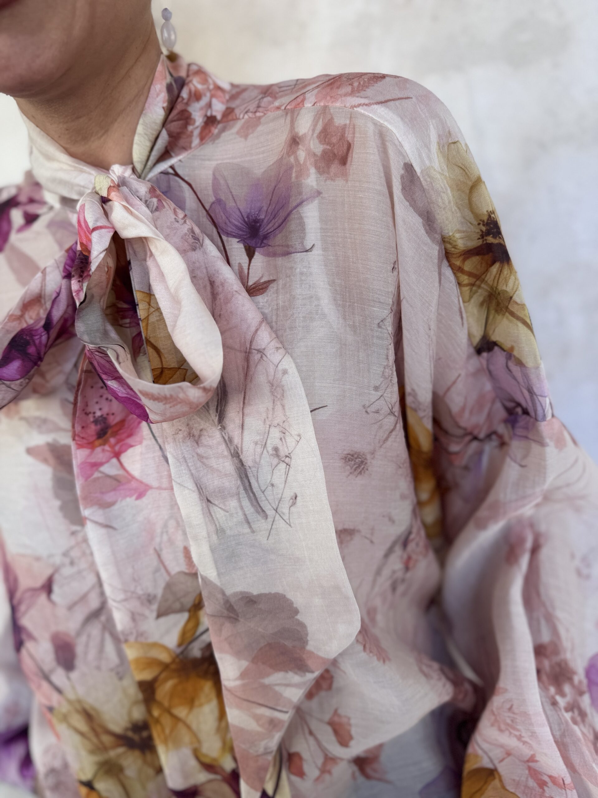 CAMICIA A FIORI CON FIOCCO - DIXIE CAMICIA A FIORI CON FIOCCO - DIXIE