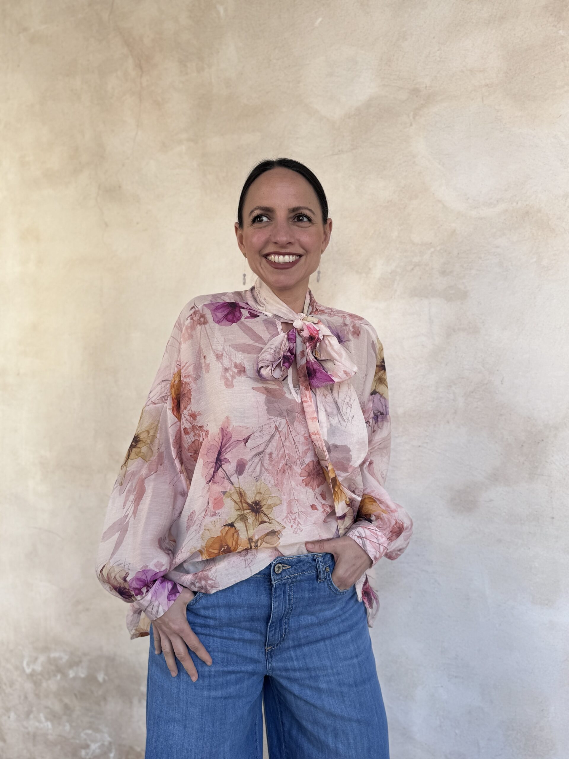 CAMICIA A FIORI CON FIOCCO - DIXIE CAMICIA A FIORI CON FIOCCO - DIXIE