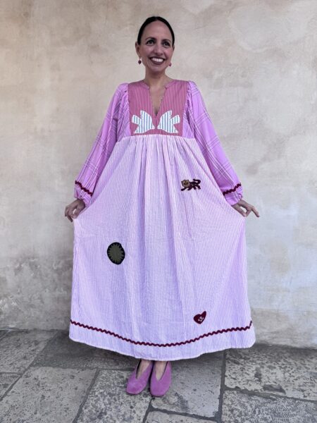 ABITO PATCHWORK RICAMATO - SISSEL EDELBO ABITO PATCHWORK RICAMATO - SISSEL EDELBO