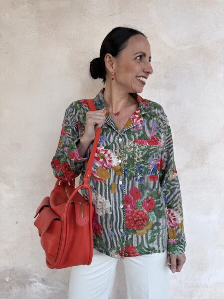 CAMICIA PITI NOIR A FIORI - MAISON HOTEL