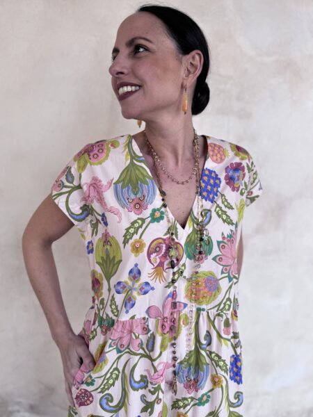 ABITO LUNGO A FIORI SENZA MANICHE - OILILY ABITO LUNGO A FIORI SENZA MANICHE - OILILY